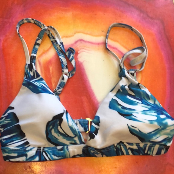 Blue and white bikini top and bottom (new!) - Picture 2 of 4
